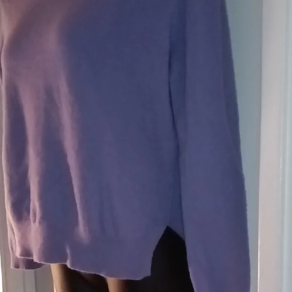 Nordstrom Women's Purple 100% Cashmere Crew Neck Sweater - Picture 3 of 6